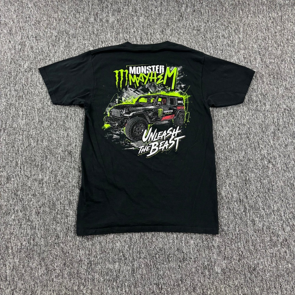 Grunge Y2K Monster Energy Monster Mayhem Unleash The Beast Racing Black Medium